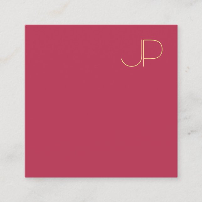 Carte De Visite Carré Or Monogramme moderne Modèle professionnel (Devant)