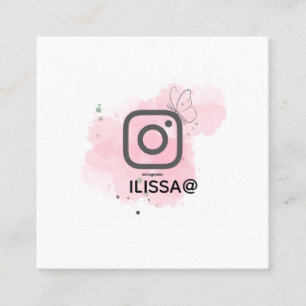 Carte De Visite Carré Or Watercolor Instagram Petit