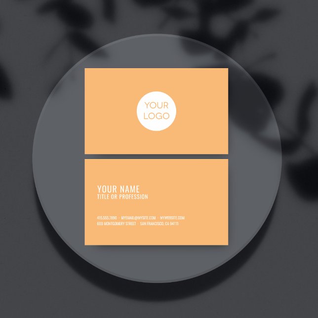 Carte de visite Carré orange moderne avec logo | (Créateur téléchargé)