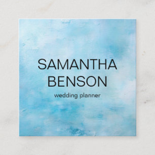 Carte De Visite Carré Organisateur de mariage à l'aquarelle turquoise