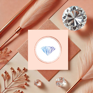 Carte De Visite Carré Organisatrice de Mariage Rose Gold et Diamant