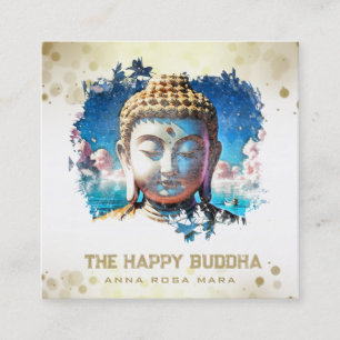 Carte De Visite Carré *~* Original Artsy Bouddha QR AP33 QR Logo