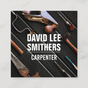 Carte De Visite Carré Outils Carpenter professionnels