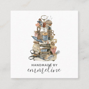 Carte De Visite Carré Outils Whimsical Seamstress Du Commerce
