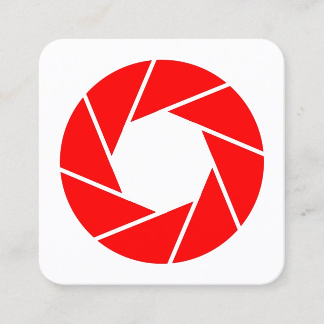 Carte De Visite Carré Ouverture - Rouge (Devant)