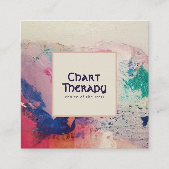 Carte De Visite Carré Palette Peintre (Devant)