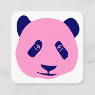 Carte De Visite Carré Panda - rose et bleu