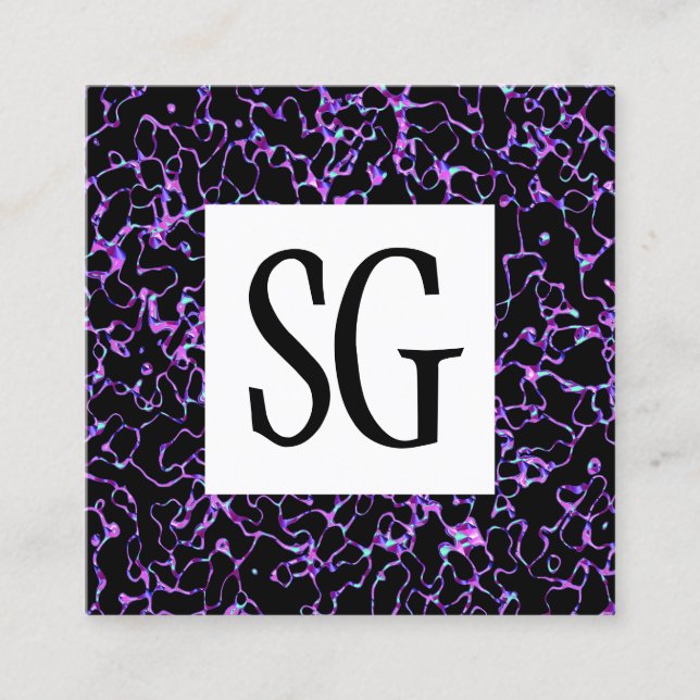 Carte De Visite Carré Panneau carré - Initiales - 080716(3) (Devant)