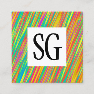 Carte De Visite Carré Panneau carré - Initiales - 130716(09)