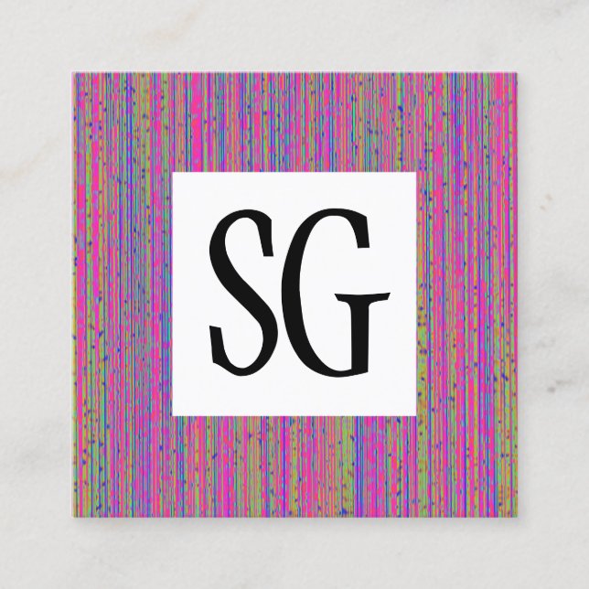 Carte De Visite Carré Panneau carré - Initiales - 151116(04) (Devant)