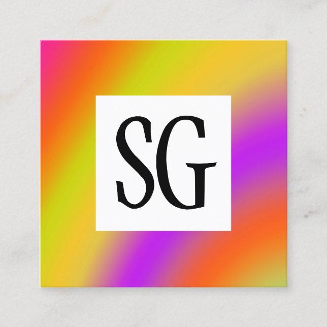 Carte De Visite Carré Panneau carré - Initiales - 171116(01) (Devant)