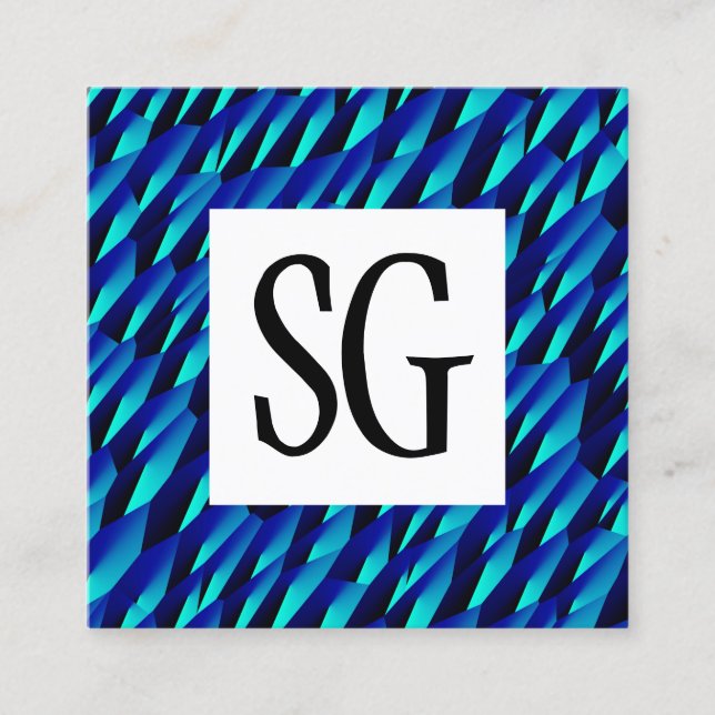 Carte De Visite Carré Panneau carré - Initiales - 190716(05) (Devant)