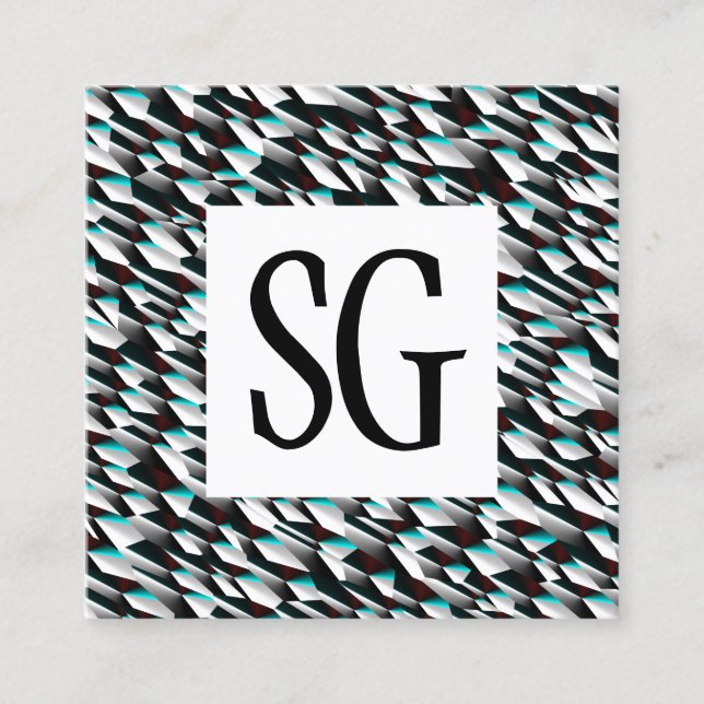 Carte De Visite Carré Panneau carré - Initiales - 190716(06) (Devant)