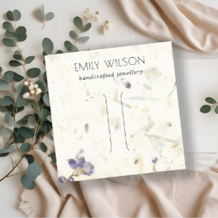 Carte De Visite Carré Papier à main de couleur violet Floral Texture Cli