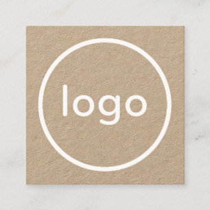 Carte De Visite Carré Papier kraft brun rustique ajoutez votre logo fait
