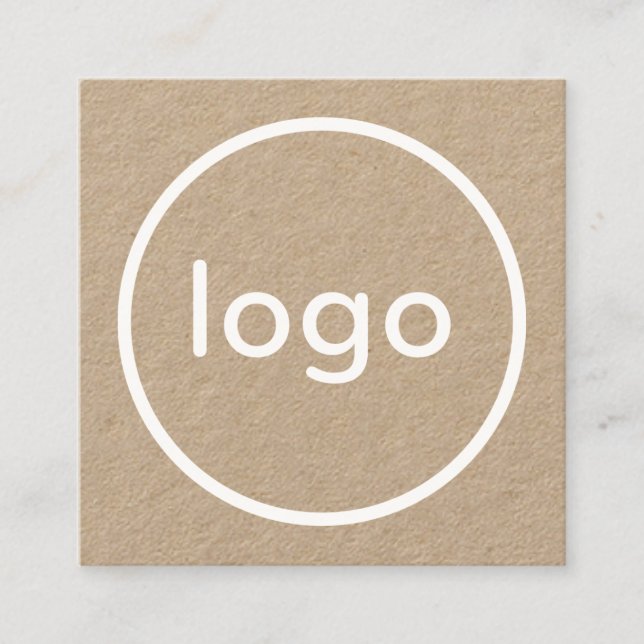 Carte De Visite Carré Papier kraft brun rustique ajoutez votre logo fait (Devant)