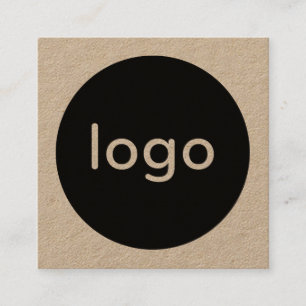 Carte De Visite Carré Papier kraft brun rustique ajoutez votre logo fait