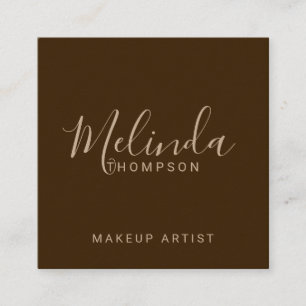 Carte De Visite Carré Papier Kraft pour script moderne professionnel