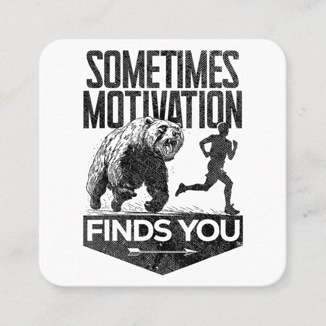 Carte De Visite Carré Parfois, Motivation Trouve Vous Drôle Courir Motiv (Devant)