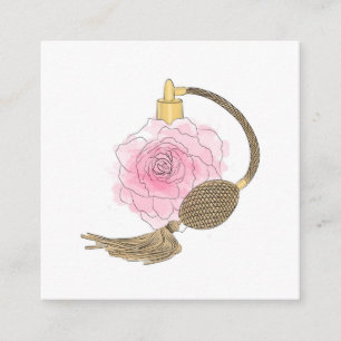 Carte De Visite Carré Parfum poussiéreux de rose de rose de fleuriste de