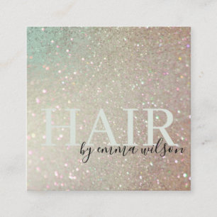 Carte De Visite Carré Parties scintillant cheveux vert rose Aqua brillan
