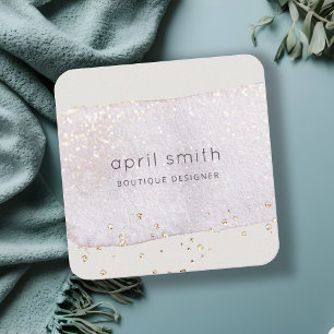 Carte De Visite Carré Parties scintillant d'aquarelle Abstraite de bross