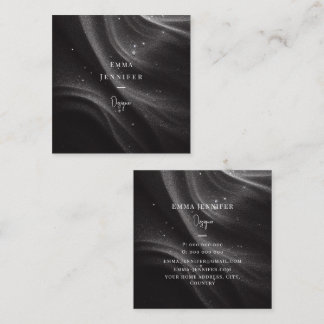 Carte De Visite Carré Parties scintillant douce noire subtile arrière - 