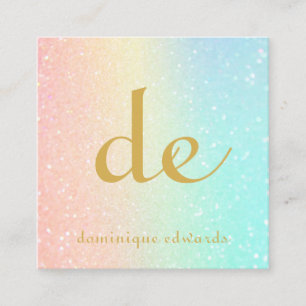 Carte De Visite Carré Parties scintillant Elegant moderne Gold Cosmetics