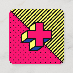 Carte De Visite Carré Patch Neo-Memphis - Signal Cross/Plus