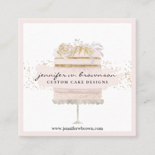 Carte De Visite Carré Pâtisserie Boulangerie Gâteau de Mariage