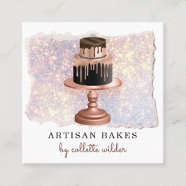 Carte De Visite Carré Pâtisserie Chef Rose Gold Drives Parties scintilla