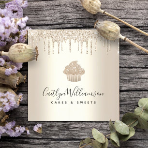 Carte De Visite Carré Pâtisserie Cupcake Boulangerie Chef Chic Parties s