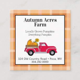 Carte De Visite Carré Pays Primitif Automne Ferme automne