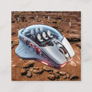 Carte De Visite Carré PC Souris-Voile : Défilement sur Mars - Mission 01
