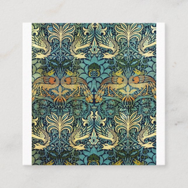Carte De Visite Carré Peacock Et Dragon William Morris (Devant)