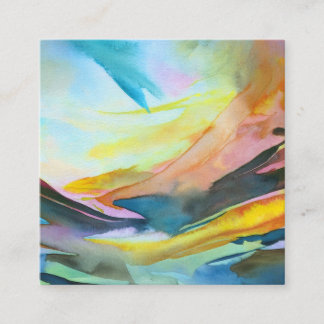 Carte De Visite Carré Peinture artistique abstraite d'aquarelle