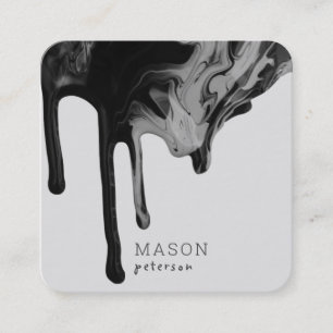 Carte De Visite Carré Peinture en marbre à séchage élégant sans parfum G