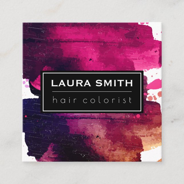 Carte De Visite Carré Peinture expressive (Devant)