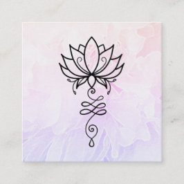 Carte De Visite Carré *~ Peony Nirvana Géométrie Sacrée Reiki Lotus