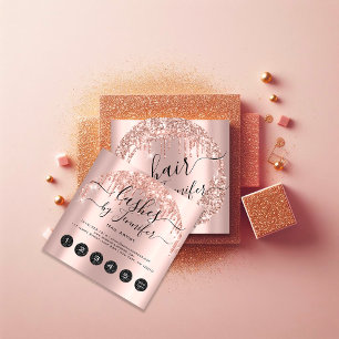 Carte De Visite Carré Perchoirs professionnels 6 Punches Poils Lash Maqu