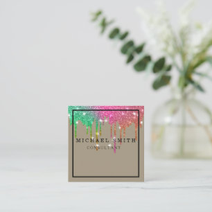 Carte De Visite Carré Personalized Minimum Modern QR Code Logo square