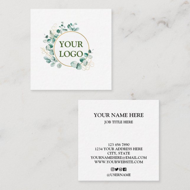 Carte De Visite Carré Personnalisé Personnalisé Votre Propre Logo Carré  (Devant / Derrière)