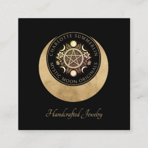 Carte De Visite Carré Phases Lune Céleste Designer bijouterie