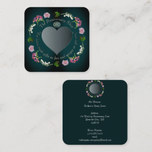 Carte De Visite Carré Photo Custom Floral Mariages, Anniversaires Carré