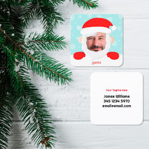 Carte De Visite Carré Photo personnalisée des services père Noël