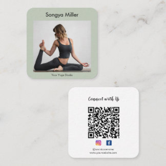 Carte De Visite Carré Photo personnalisée Yoga Instructor Massage Therap