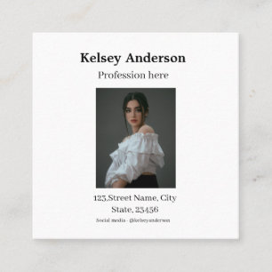 Carte De Visite Carré Photo profession moderne s'adressent simplement au