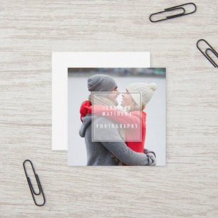 Carte De Visite Carré Photographe chic minimal de recouvrement
