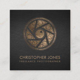 Carte De Visite Carré Photographe de luxe de Shutter Camera Gold