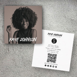 Carte De Visite Carré Photographe du logo d'entreprise moderne Script